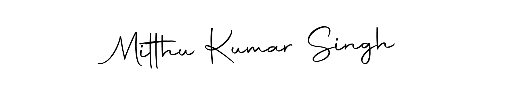 How to make Mitthu Kumar Singh name signature. Use Autography-DOLnW style for creating short signs online. This is the latest handwritten sign. Mitthu Kumar Singh signature style 10 images and pictures png