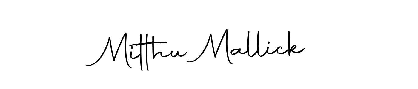 How to make Mitthu Mallick name signature. Use Autography-DOLnW style for creating short signs online. This is the latest handwritten sign. Mitthu Mallick signature style 10 images and pictures png