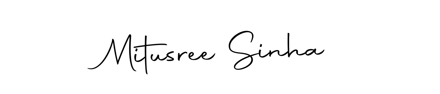 How to make Mitusree Sinha name signature. Use Autography-DOLnW style for creating short signs online. This is the latest handwritten sign. Mitusree Sinha signature style 10 images and pictures png