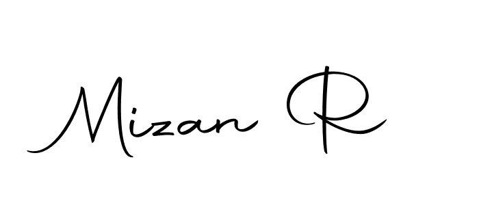 You should practise on your own different ways (Autography-DOLnW) to write your name (Mizan R) in signature. don't let someone else do it for you. Mizan R signature style 10 images and pictures png