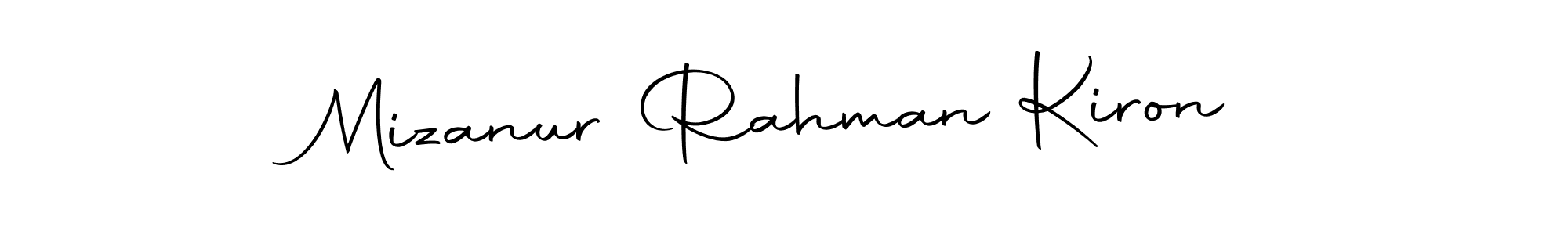 How to make Mizanur Rahman Kiron name signature. Use Autography-DOLnW style for creating short signs online. This is the latest handwritten sign. Mizanur Rahman Kiron signature style 10 images and pictures png