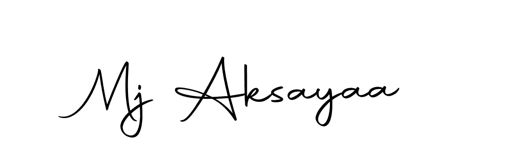 How to make Mj Aksayaa name signature. Use Autography-DOLnW style for creating short signs online. This is the latest handwritten sign. Mj Aksayaa signature style 10 images and pictures png