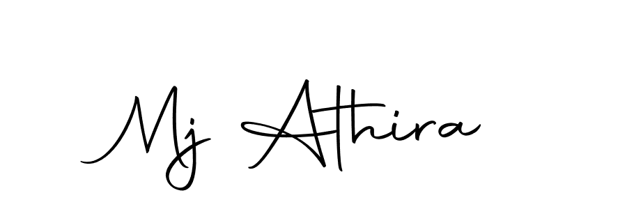 Create a beautiful signature design for name Mj Athira. With this signature (Autography-DOLnW) fonts, you can make a handwritten signature for free. Mj Athira signature style 10 images and pictures png