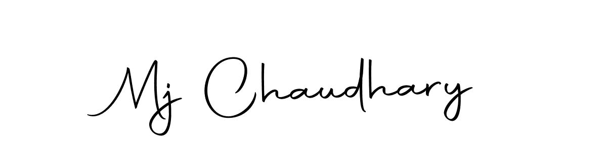 How to make Mj Chaudhary name signature. Use Autography-DOLnW style for creating short signs online. This is the latest handwritten sign. Mj Chaudhary signature style 10 images and pictures png