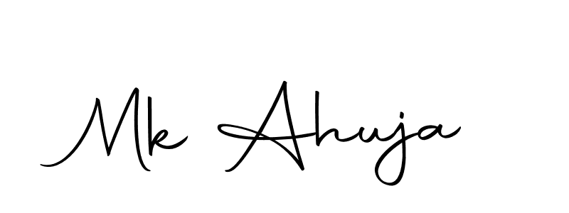 How to make Mk Ahuja name signature. Use Autography-DOLnW style for creating short signs online. This is the latest handwritten sign. Mk Ahuja signature style 10 images and pictures png