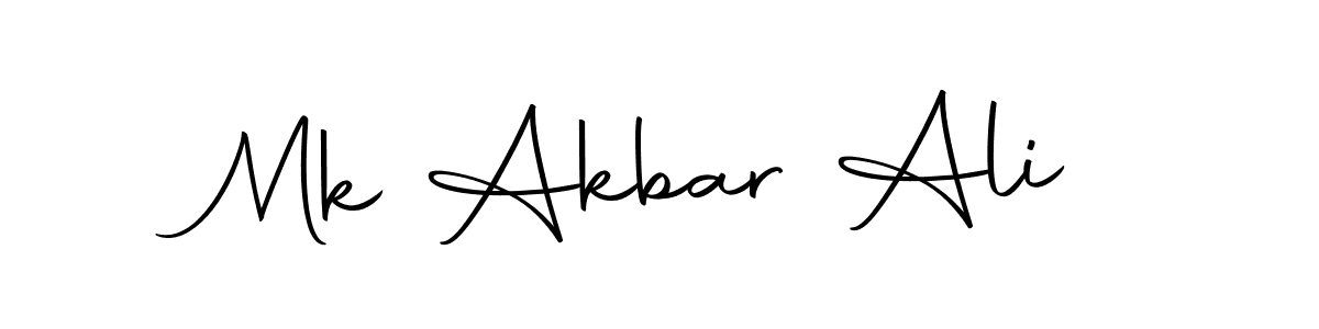 How to make Mk Akbar Ali name signature. Use Autography-DOLnW style for creating short signs online. This is the latest handwritten sign. Mk Akbar Ali signature style 10 images and pictures png