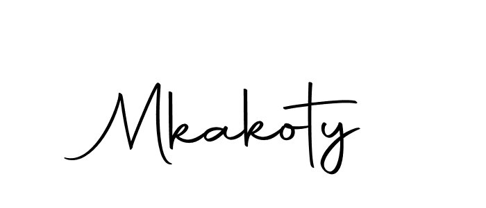 Design your own signature with our free online signature maker. With this signature software, you can create a handwritten (Autography-DOLnW) signature for name Mkakoty. Mkakoty signature style 10 images and pictures png