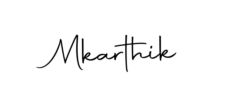 Create a beautiful signature design for name Mkarthik. With this signature (Autography-DOLnW) fonts, you can make a handwritten signature for free. Mkarthik signature style 10 images and pictures png