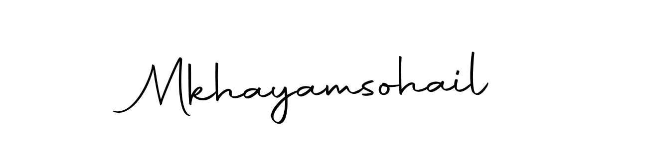 This is the best signature style for the Mkhayamsohail name. Also you like these signature font (Autography-DOLnW). Mix name signature. Mkhayamsohail signature style 10 images and pictures png