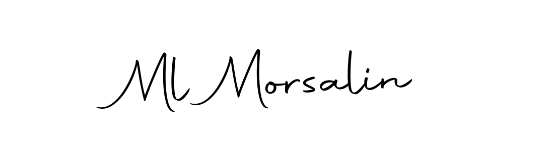 Use a signature maker to create a handwritten signature online. With this signature software, you can design (Autography-DOLnW) your own signature for name Ml Morsalin. Ml Morsalin signature style 10 images and pictures png
