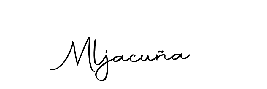 You should practise on your own different ways (Autography-DOLnW) to write your name (Mljacuña) in signature. don't let someone else do it for you. Mljacuña signature style 10 images and pictures png