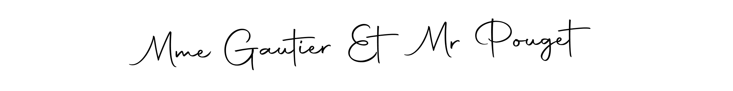 Autography-DOLnW is a professional signature style that is perfect for those who want to add a touch of class to their signature. It is also a great choice for those who want to make their signature more unique. Get Mme Gautier Et Mr Pouget name to fancy signature for free. Mme Gautier Et Mr Pouget signature style 10 images and pictures png