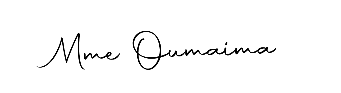 Create a beautiful signature design for name Mme Oumaima. With this signature (Autography-DOLnW) fonts, you can make a handwritten signature for free. Mme Oumaima signature style 10 images and pictures png