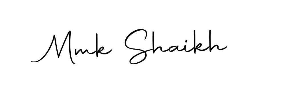 Create a beautiful signature design for name Mmk Shaikh. With this signature (Autography-DOLnW) fonts, you can make a handwritten signature for free. Mmk Shaikh signature style 10 images and pictures png