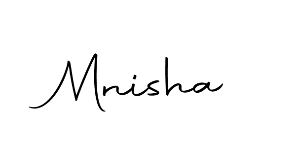 Make a beautiful signature design for name Mnisha. With this signature (Autography-DOLnW) style, you can create a handwritten signature for free. Mnisha signature style 10 images and pictures png