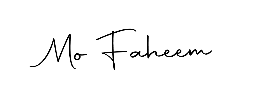 How to make Mo Faheem name signature. Use Autography-DOLnW style for creating short signs online. This is the latest handwritten sign. Mo Faheem signature style 10 images and pictures png
