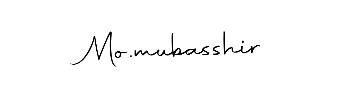 How to make Mo.mubasshir name signature. Use Autography-DOLnW style for creating short signs online. This is the latest handwritten sign. Mo.mubasshir signature style 10 images and pictures png