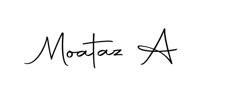 You should practise on your own different ways (Autography-DOLnW) to write your name (Moataz A) in signature. don't let someone else do it for you. Moataz A signature style 10 images and pictures png