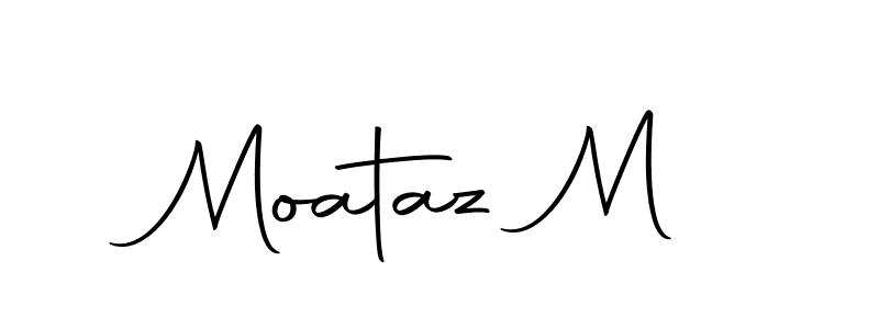 The best way (Autography-DOLnW) to make a short signature is to pick only two or three words in your name. The name Moataz M include a total of six letters. For converting this name. Moataz M signature style 10 images and pictures png