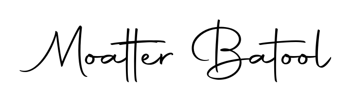 Download transparent PNG signature for name Moatter Batool styled with Autography-DOLnW font. Ready to paste directly into PDF and Word agreements. Moatter Batool signature style 10 images and pictures png