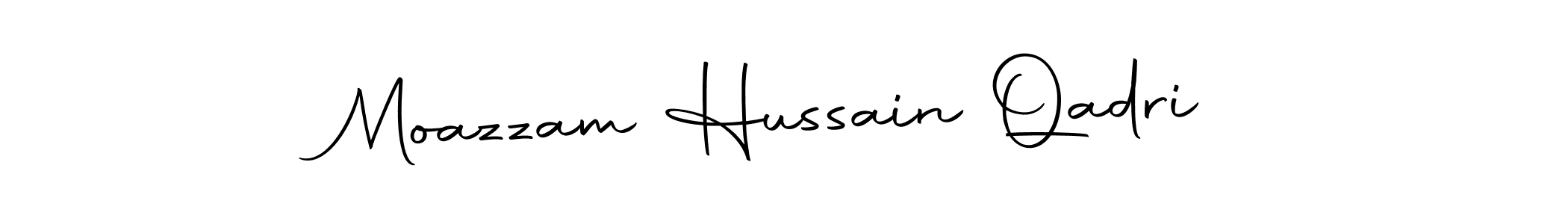 How to make Moazzam Hussain Qadri name signature. Use Autography-DOLnW style for creating short signs online. This is the latest handwritten sign. Moazzam Hussain Qadri signature style 10 images and pictures png