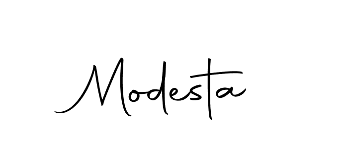 Make a beautiful signature design for name Modesta. With this signature (Autography-DOLnW) style, you can create a handwritten signature for free. Modesta signature style 10 images and pictures png