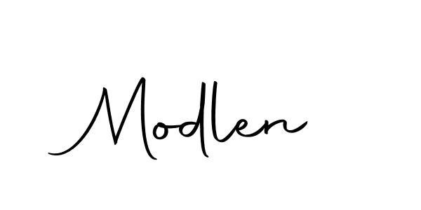 Use a signature maker to create a handwritten signature online. With this signature software, you can design (Autography-DOLnW) your own signature for name Modlen. Modlen signature style 10 images and pictures png