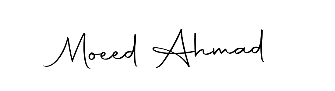 How to make Moeed Ahmad name signature. Use Autography-DOLnW style for creating short signs online. This is the latest handwritten sign. Moeed Ahmad signature style 10 images and pictures png