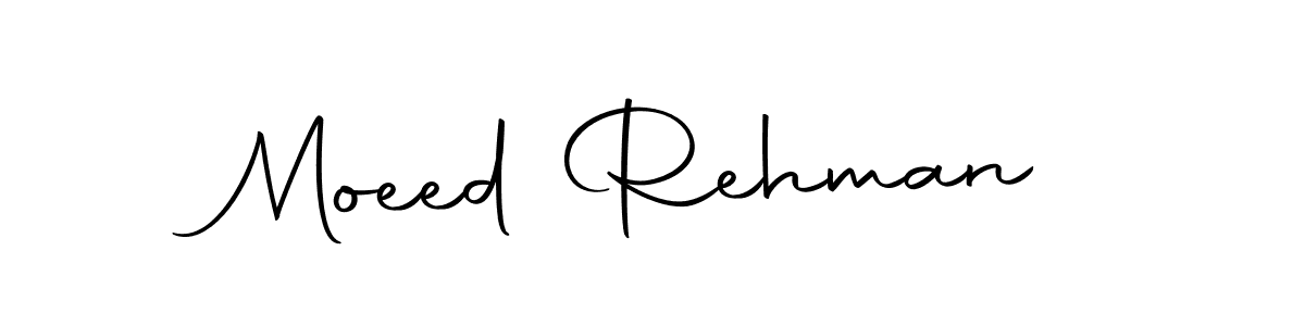 How to make Moeed Rehman name signature. Use Autography-DOLnW style for creating short signs online. This is the latest handwritten sign. Moeed Rehman signature style 10 images and pictures png
