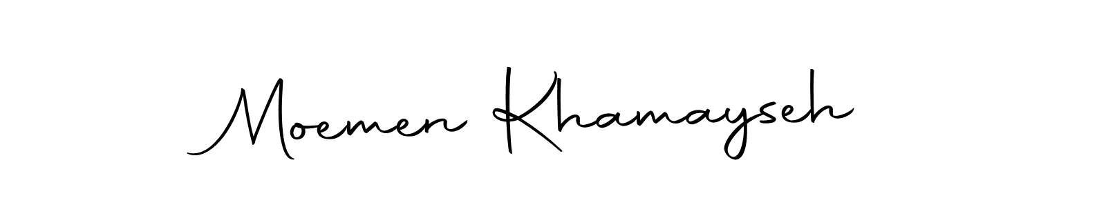 Create a beautiful signature design for name Moemen Khamayseh. With this signature (Autography-DOLnW) fonts, you can make a handwritten signature for free. Moemen Khamayseh signature style 10 images and pictures png