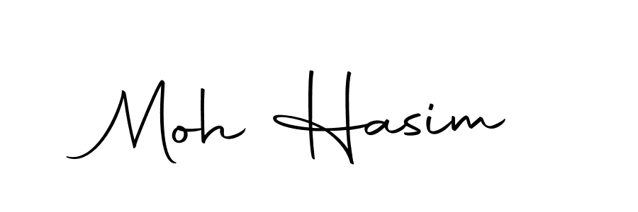 You should practise on your own different ways (Autography-DOLnW) to write your name (Moh Hasim) in signature. don't let someone else do it for you. Moh Hasim signature style 10 images and pictures png