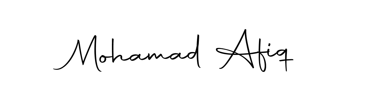 Create a beautiful signature design for name Mohamad Afiq. With this signature (Autography-DOLnW) fonts, you can make a handwritten signature for free. Mohamad Afiq signature style 10 images and pictures png