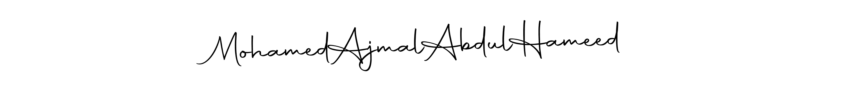 Autography-DOLnW is a professional signature style that is perfect for those who want to add a touch of class to their signature. It is also a great choice for those who want to make their signature more unique. Get Mohamed  Ajmal  Abdul  Hameed name to fancy signature for free. Mohamed  Ajmal  Abdul  Hameed signature style 10 images and pictures png