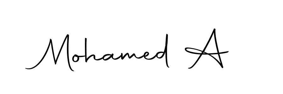 How to make Mohamed A name signature. Use Autography-DOLnW style for creating short signs online. This is the latest handwritten sign. Mohamed A signature style 10 images and pictures png