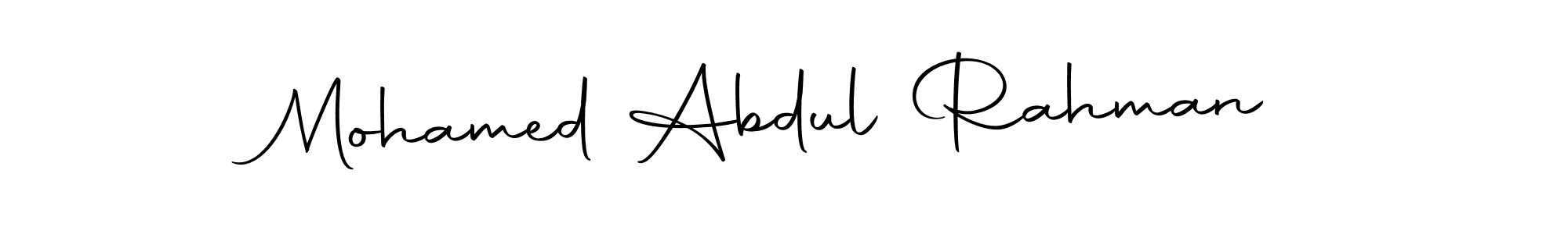 Create a beautiful signature design for name Mohamed Abdul Rahman. With this signature (Autography-DOLnW) fonts, you can make a handwritten signature for free. Mohamed Abdul Rahman signature style 10 images and pictures png