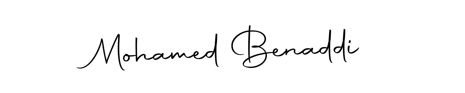 How to make Mohamed Benaddi name signature. Use Autography-DOLnW style for creating short signs online. This is the latest handwritten sign. Mohamed Benaddi signature style 10 images and pictures png