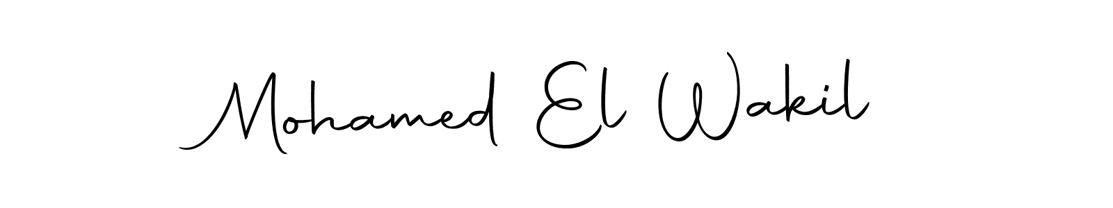 How to make Mohamed El Wakil name signature. Use Autography-DOLnW style for creating short signs online. This is the latest handwritten sign. Mohamed El Wakil signature style 10 images and pictures png