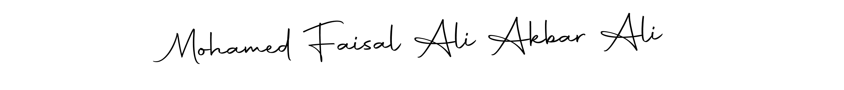 Similarly Autography-DOLnW is the best handwritten signature design. Signature creator online .You can use it as an online autograph creator for name Mohamed Faisal Ali Akbar Ali. Mohamed Faisal Ali Akbar Ali signature style 10 images and pictures png