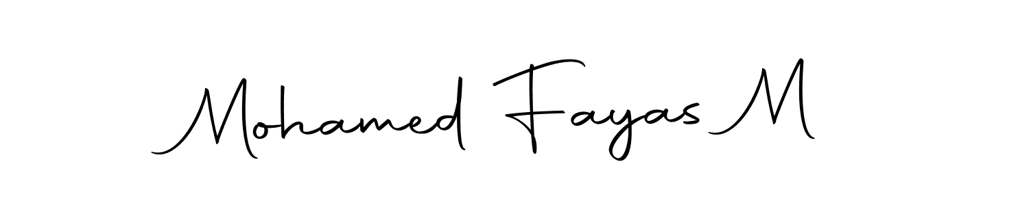 Make a short Mohamed Fayas M signature style. Manage your documents anywhere anytime using Autography-DOLnW. Create and add eSignatures, submit forms, share and send files easily. Mohamed Fayas M signature style 10 images and pictures png