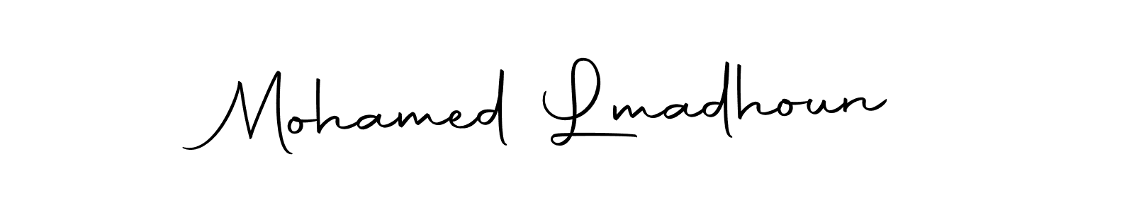 Design your own signature with our free online signature maker. With this signature software, you can create a handwritten (Autography-DOLnW) signature for name Mohamed Lmadhoun. Mohamed Lmadhoun signature style 10 images and pictures png