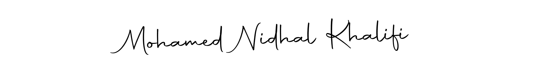 Make a short Mohamed Nidhal Khalifi signature style. Manage your documents anywhere anytime using Autography-DOLnW. Create and add eSignatures, submit forms, share and send files easily. Mohamed Nidhal Khalifi signature style 10 images and pictures png