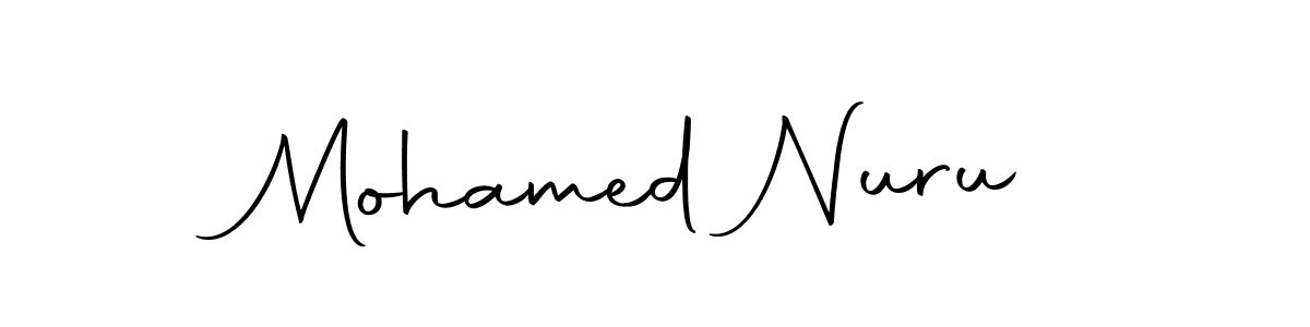 How to make Mohamed Nuru name signature. Use Autography-DOLnW style for creating short signs online. This is the latest handwritten sign. Mohamed Nuru signature style 10 images and pictures png