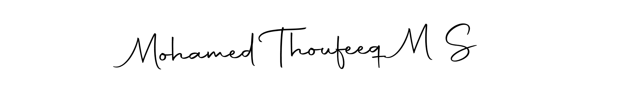 You should practise on your own different ways (Autography-DOLnW) to write your name (Mohamed Thoufeeq M S) in signature. don't let someone else do it for you. Mohamed Thoufeeq M S signature style 10 images and pictures png