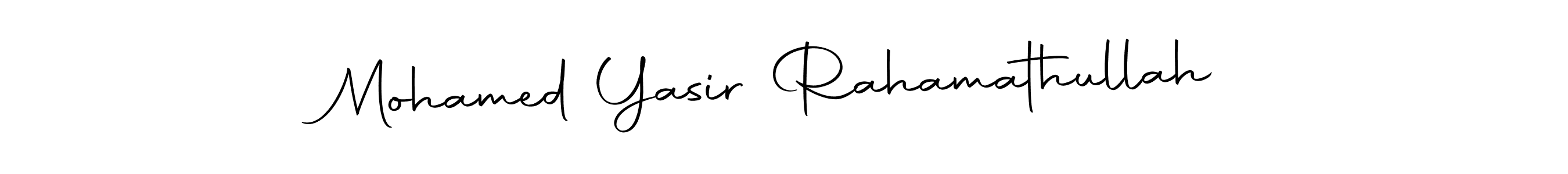 The best way (Autography-DOLnW) to make a short signature is to pick only two or three words in your name. The name Mohamed Yasir Rahamathullah include a total of six letters. For converting this name. Mohamed Yasir Rahamathullah signature style 10 images and pictures png