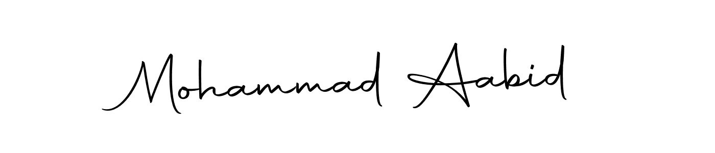 How to make Mohammad Aabid name signature. Use Autography-DOLnW style for creating short signs online. This is the latest handwritten sign. Mohammad Aabid signature style 10 images and pictures png