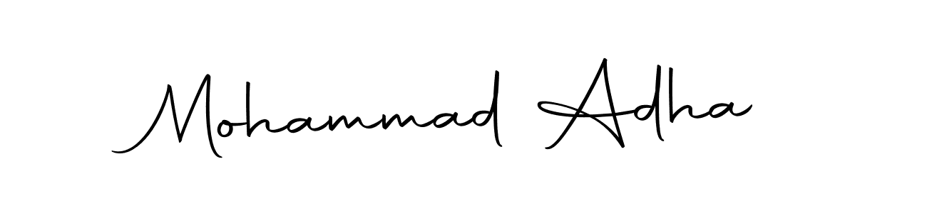Create a beautiful signature design for name Mohammad Adha. With this signature (Autography-DOLnW) fonts, you can make a handwritten signature for free. Mohammad Adha signature style 10 images and pictures png