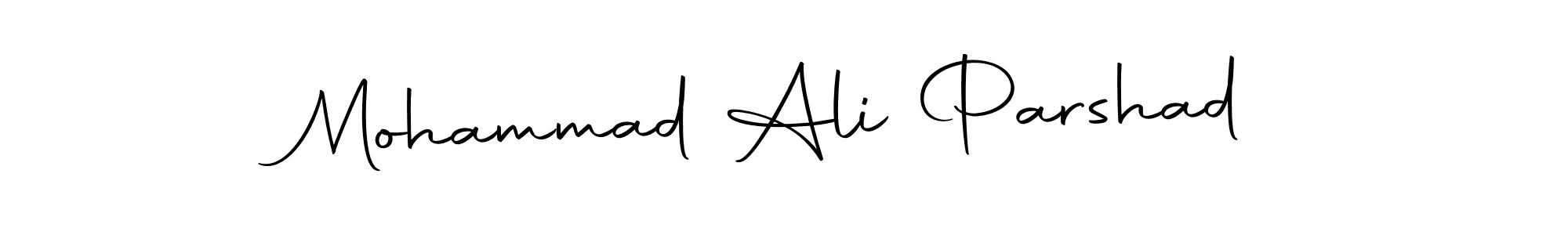 How to make Mohammad Ali Parshad name signature. Use Autography-DOLnW style for creating short signs online. This is the latest handwritten sign. Mohammad Ali Parshad signature style 10 images and pictures png