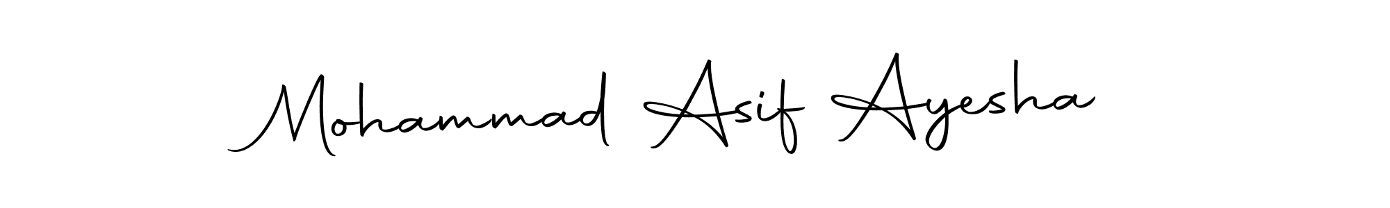 Create a beautiful signature design for name Mohammad Asif Ayesha. With this signature (Autography-DOLnW) fonts, you can make a handwritten signature for free. Mohammad Asif Ayesha signature style 10 images and pictures png