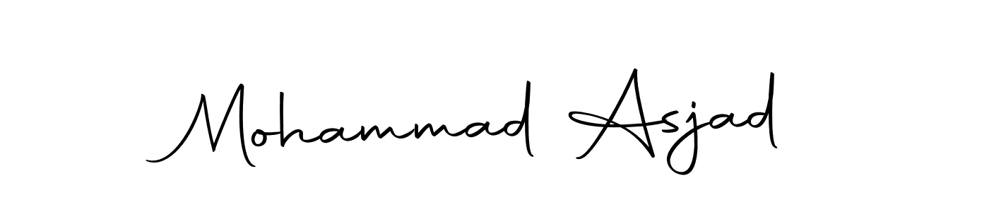 How to make Mohammad Asjad name signature. Use Autography-DOLnW style for creating short signs online. This is the latest handwritten sign. Mohammad Asjad signature style 10 images and pictures png