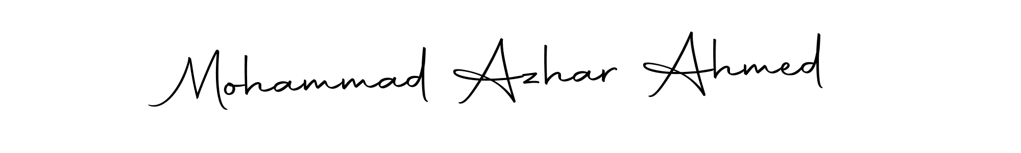 How to make Mohammad Azhar Ahmed name signature. Use Autography-DOLnW style for creating short signs online. This is the latest handwritten sign. Mohammad Azhar Ahmed signature style 10 images and pictures png